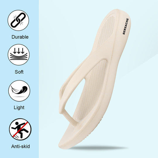 Bersache Extra Soft Classic Casual with  Regular wear with Ultra Soft & Flexibility Technology Flip-Flop for Women's & Girl's (6254-Beige)