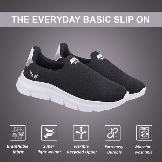 Bersache Lightweight Casual Sneaker Shoes For Men Black-8070