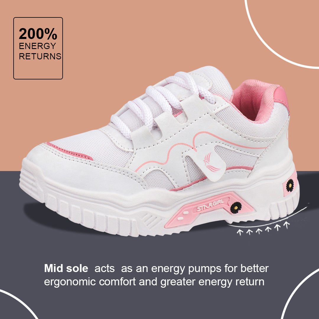 Bersache Premium Sports ,Gym, Trending Stylish Running Colour Changing shoes for Women (8102-Pink)