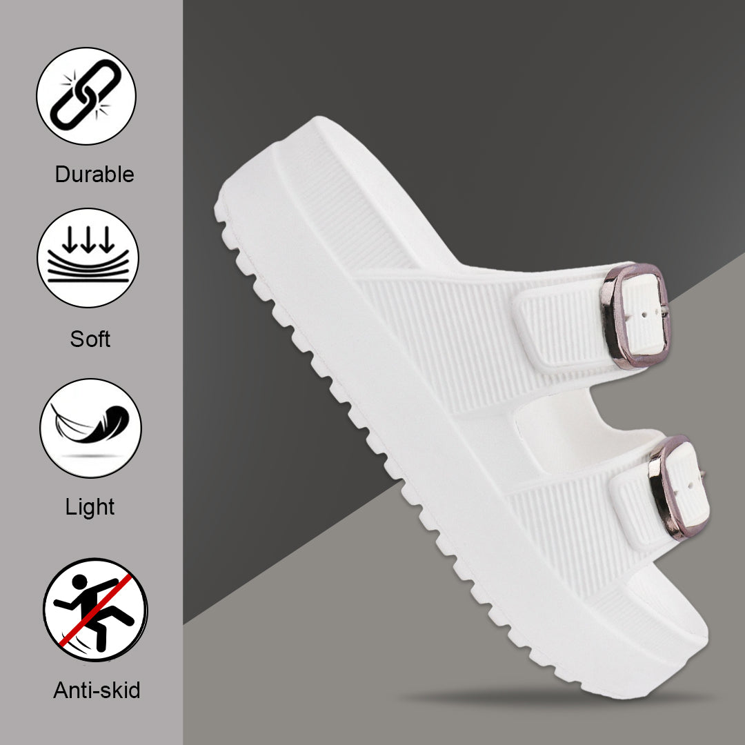 Bersache Extra Soft Classic Casual CHAPPAL with  Regular wear with Ultra Soft & Flexibility Technology  Slippers for Women's-(6294-White).
