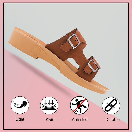 Bersache Extra Soft Classic Casual with  Regular wear with Ultra Soft & Flexibility Technology Slipper For Women's & Girl's-6234-brown