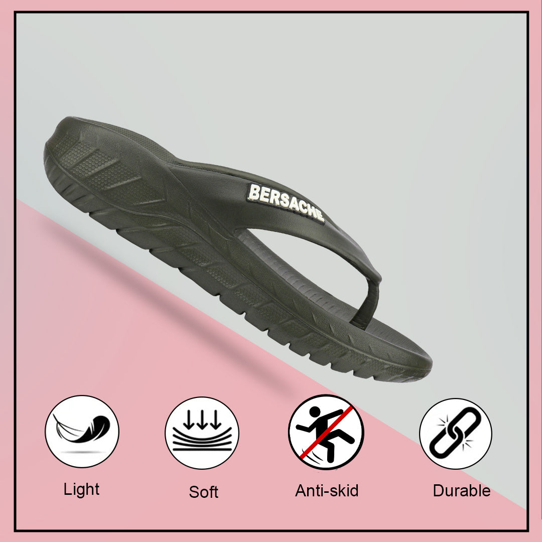 Bersache Extra Soft Classic Casual with  Regular wear with Ultra Soft & Flexibility Technology Slipper For Men's & Boy's-Black-6255