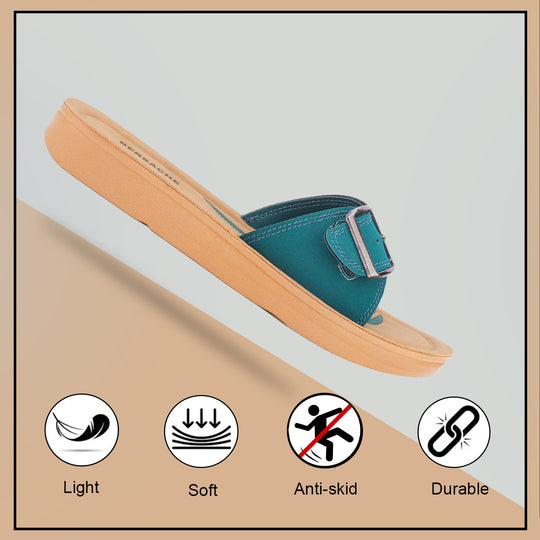 Bersache Extra Soft Classic Casual with  Regular wear with Ultra Soft & Flexibility Technology Slipper For Women's & Girl's-Green-6228