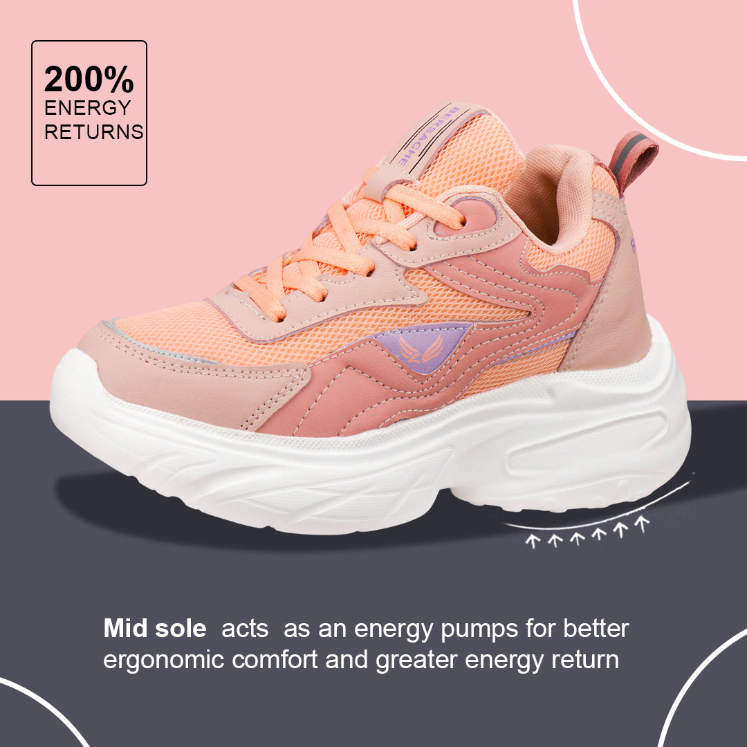 Bersache Premium Sports ,Gym, Trending Stylish Running Colour Changing shoes for Women (8105-Pink)