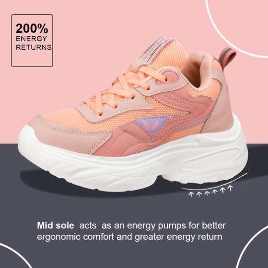 Bersache Premium Sports ,Gym, Trending Stylish Running Colour Changing shoes for Women (8105-Pink)