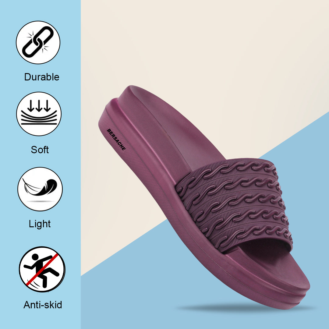 Bersache Extra Soft Classic Casual  with Regular wear with Ultra Soft & Flexibility Technology Sandals for Women's-(6336-Purple).