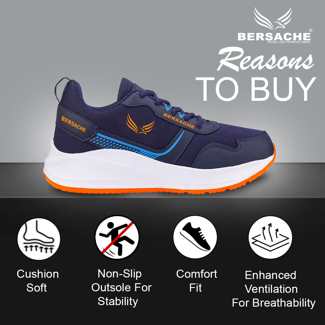 Bersache Premium Sports,Gym, Trending Stylish Running Shoes For Men (8107-Blue)
