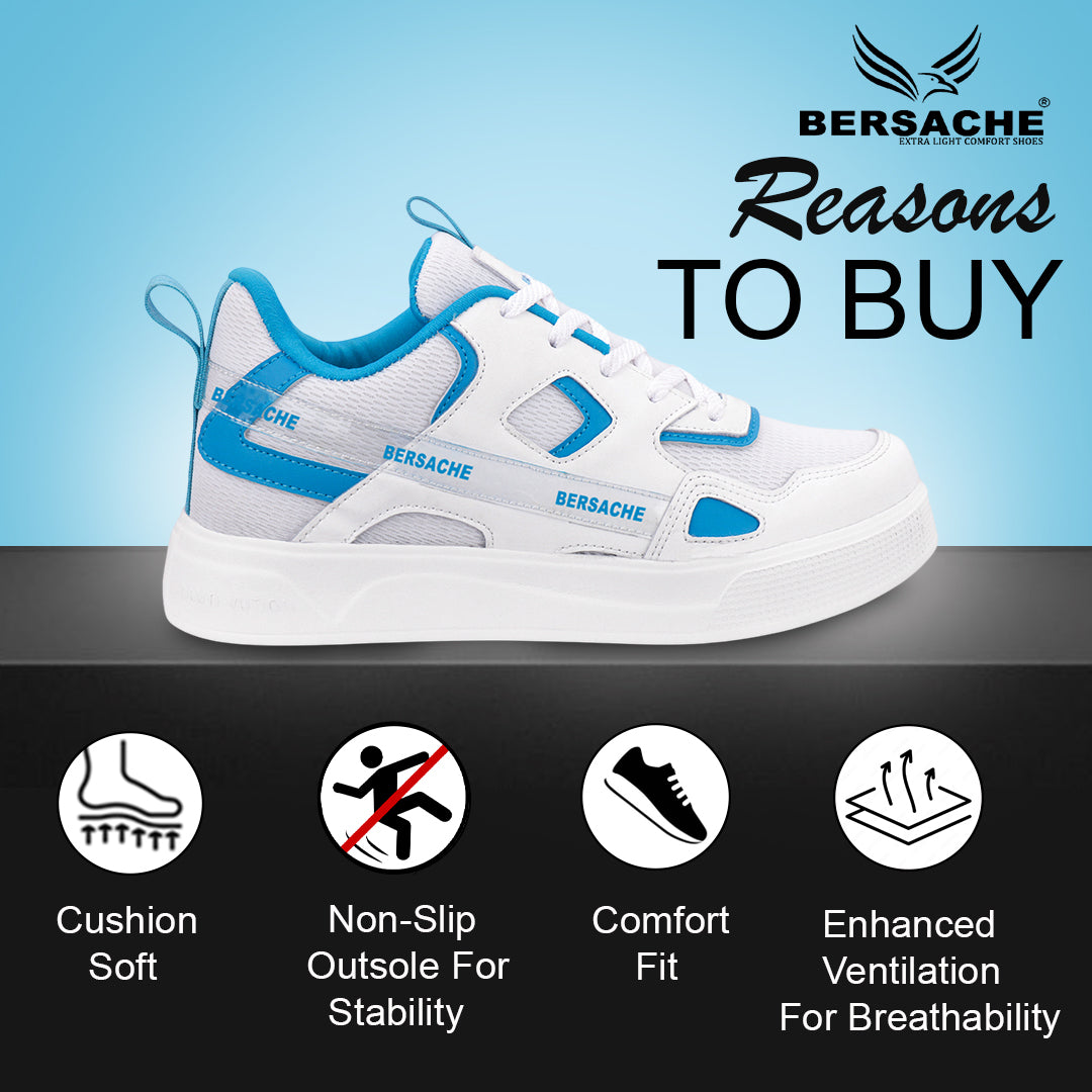 Bersache Premium Sports ,walking,Gym,cricket, Trending  Running Shoes For Men's (White-8126)