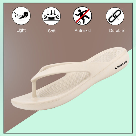 Bersache Extra Soft Classic Casual with  Regular wear with Ultra Soft & Flexibility Technology Sandal's For Women's & Girl's-(6254-Beige)