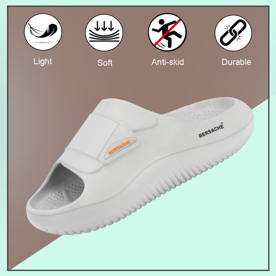 Bersache Extra Soft Classic Casual with  Regular wear with Ultra Soft & Flexibility Technology Flip-Flop for Men's-(6280-Grey)