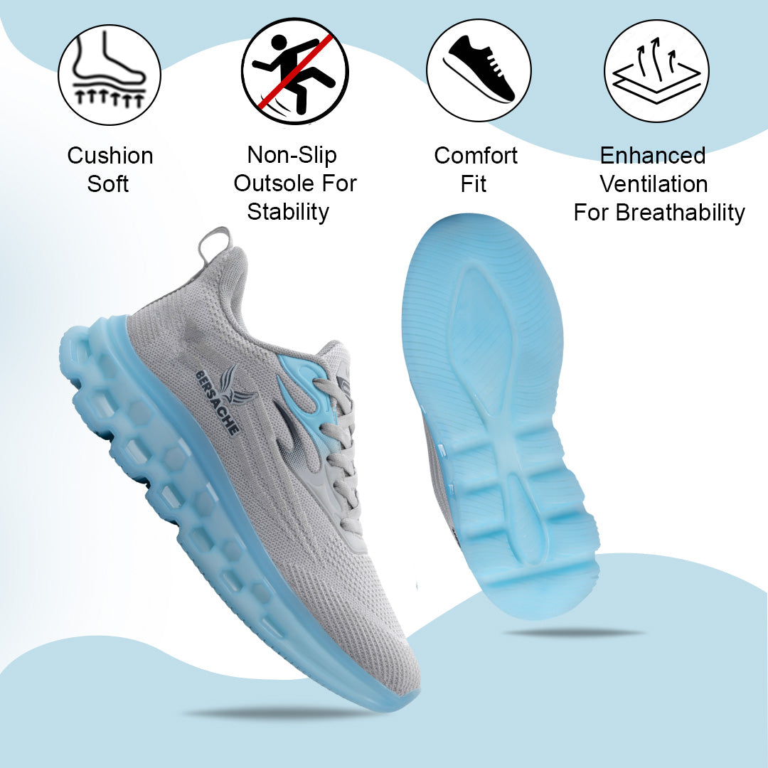 Bersache Sneaker, Loafers ,Casual With Extra Comfort Sneakers For Mens  (9198-Grey).