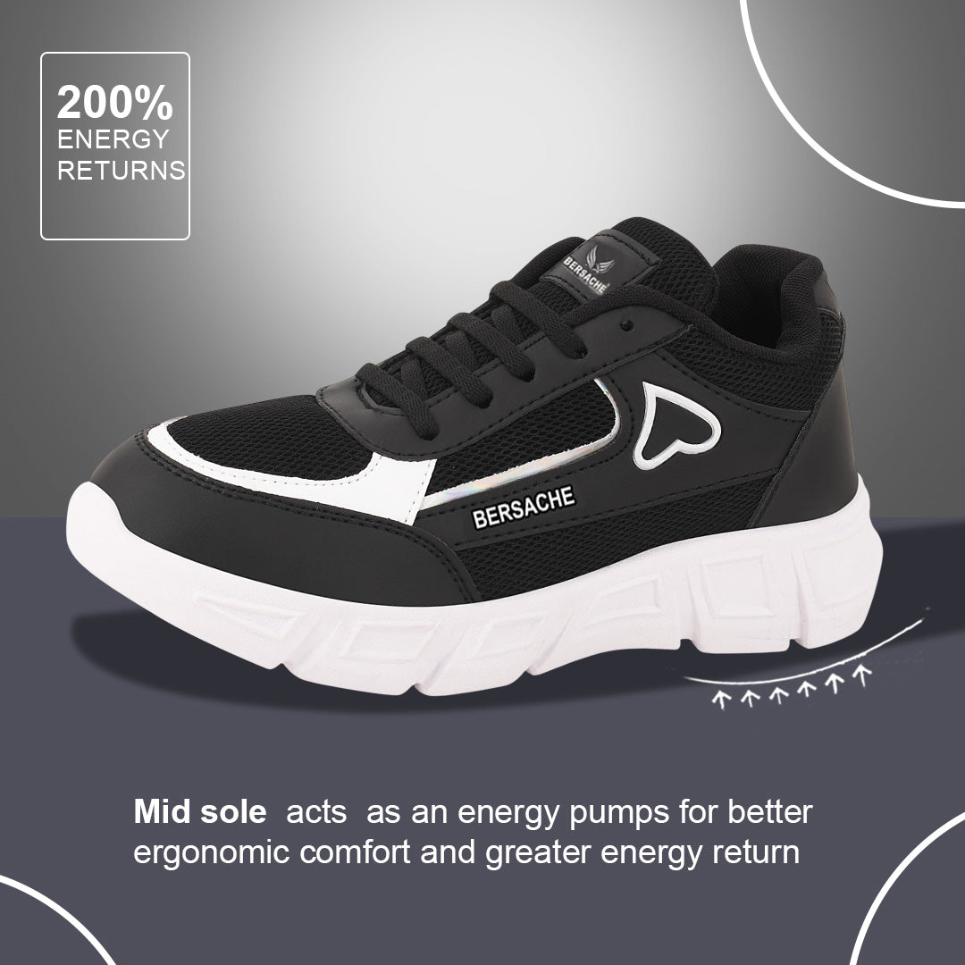 Bersache Premium Sports ,walking,Gym,cricket, Trending  Running Shoes For Women's-(8114-Black)