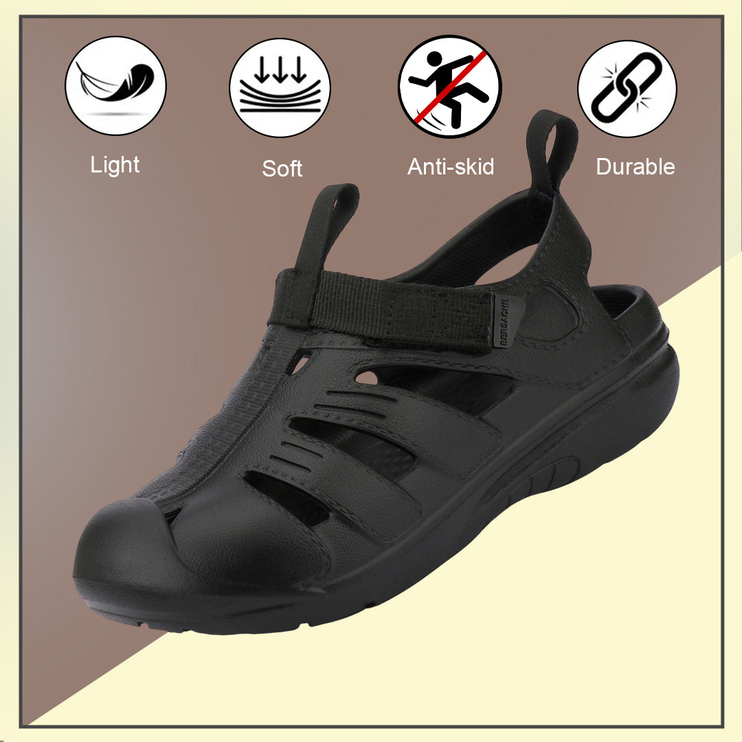 Bersache Extra Soft Classic Casual with  Regular wear with Ultra Soft & Flexibility Technology Sandal For men's & boy's-Black-6262