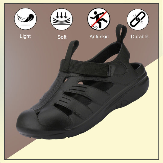 Bersache Extra Soft Classic Casual with  Regular wear with Ultra Soft & Flexibility Technology Sandal For men's & boy's-Black-6262