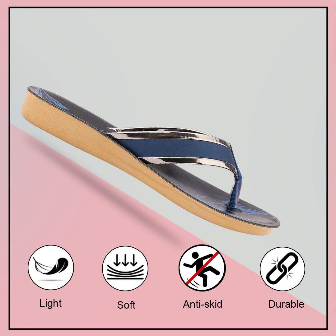 Bersache Extra Soft Classic Casual with  Regular wear with Ultra Soft & Flexibility Technology Slipper For Women's & Girl's-(6237-Blue)