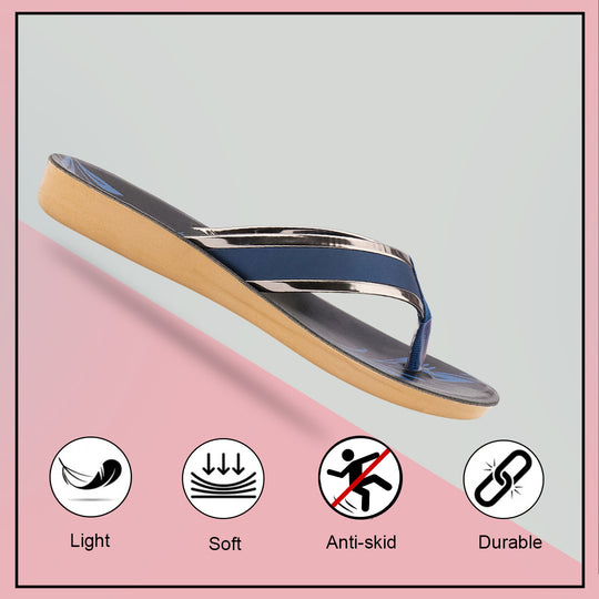 Bersache Extra Soft Classic Casual with  Regular wear with Ultra Soft & Flexibility Technology Slipper For Women's & Girl's-(6237-Blue)