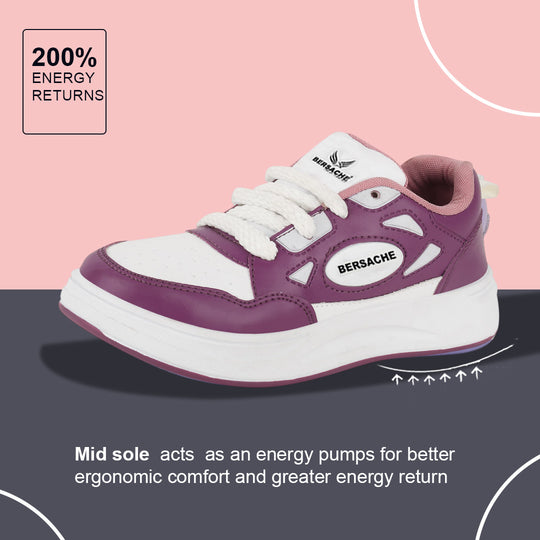 Bersache Premium Sports ,walking,Gym,cricket, Trending  Running Shoes For Women's-(8113-Purple)