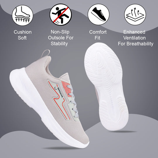 Bersache Premium Sports,Gym, Trending Stylish Running Shoes For Men (8085-Light Grey)