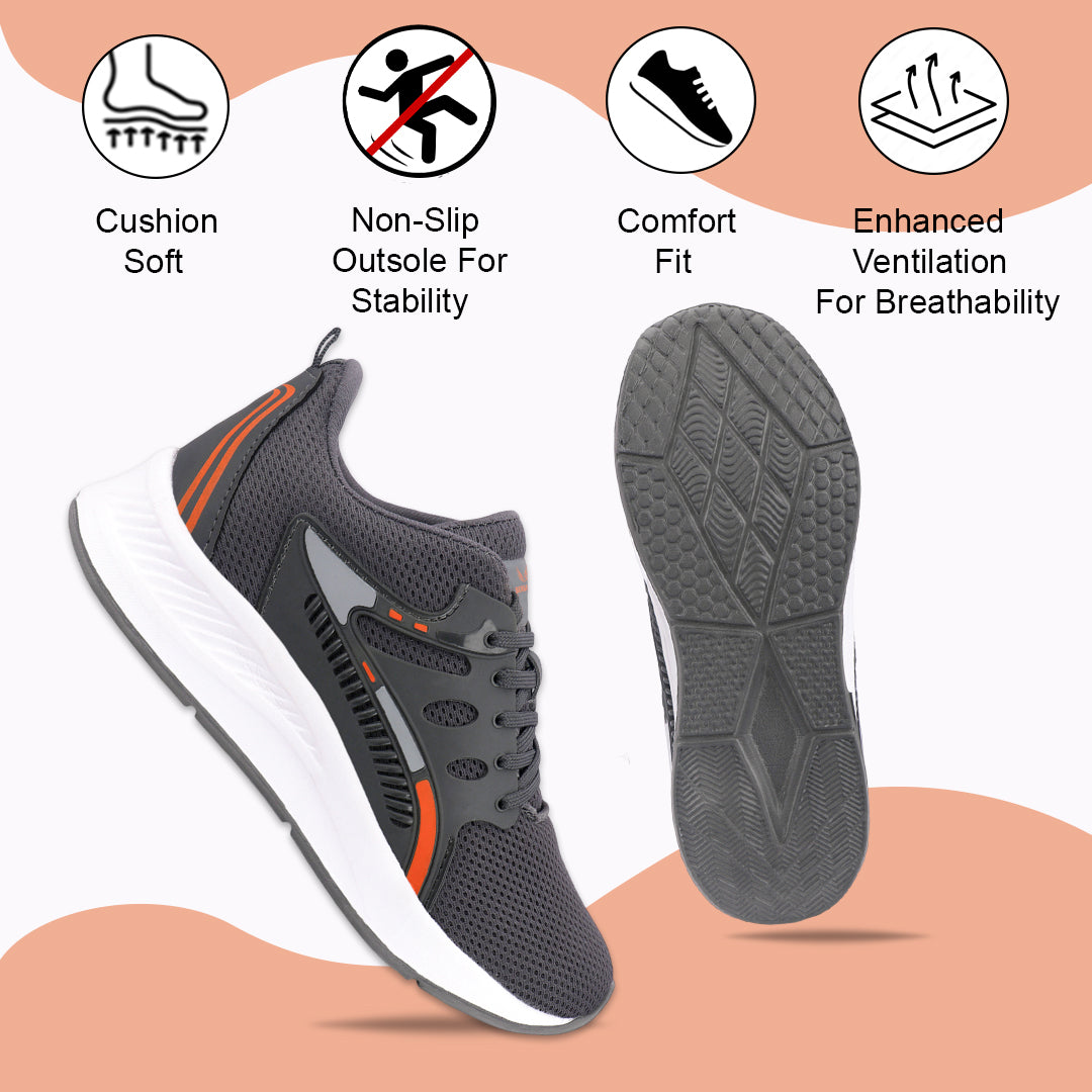 Bersache Casual Sneaker shoe for Men| Soft Cushioned Insole , Slip-Resistance Casuals For Men (Gray-8128)