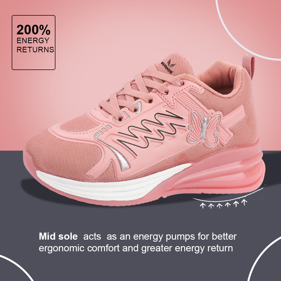 Bersache Premium Sports ,walking,Gym,cricket, Trending  Running Shoes For Women's-(8140-Pink)