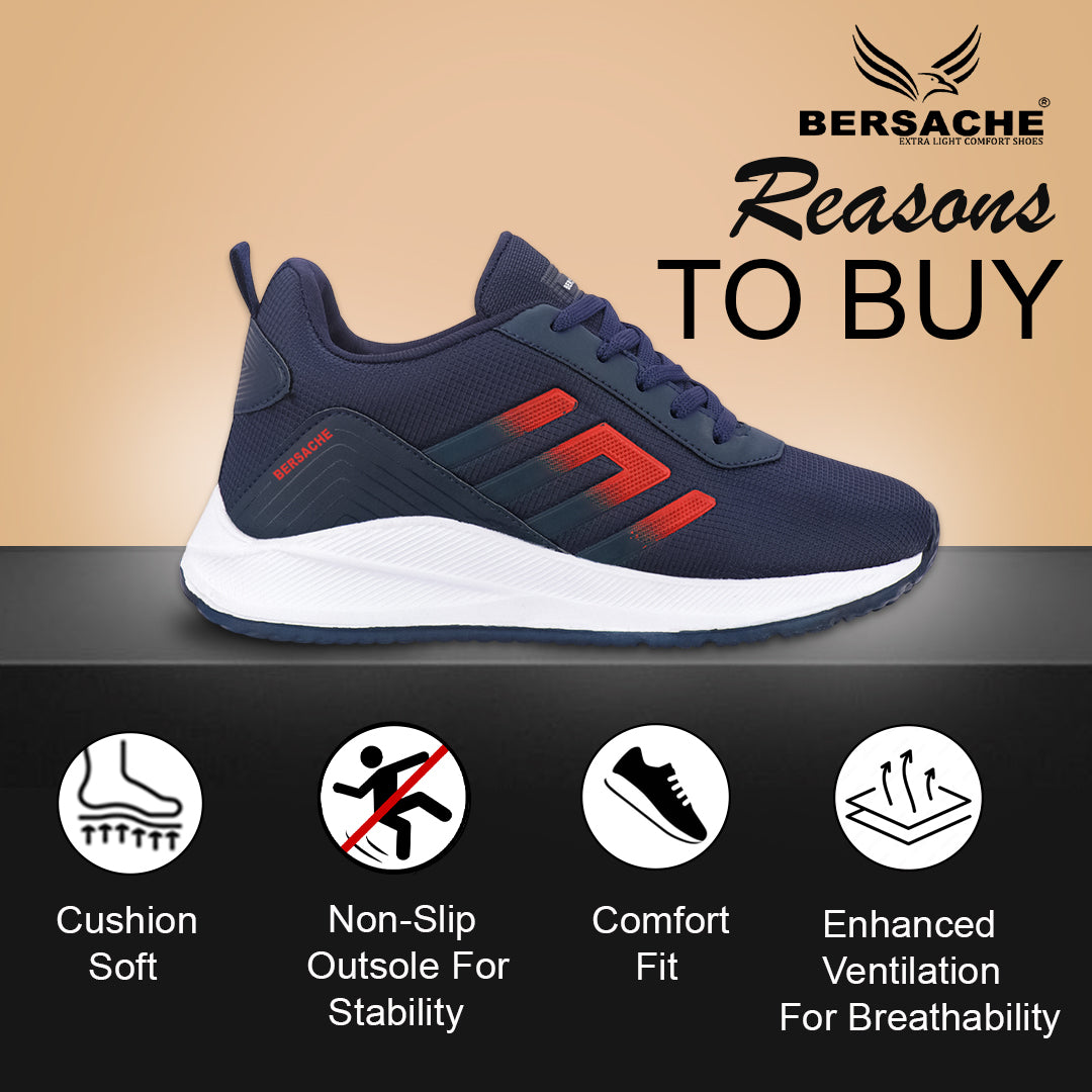 Bersache Premium Sports ,walking,Gym,cricket, Trending  Running Shoes For Men's (Black-8132).