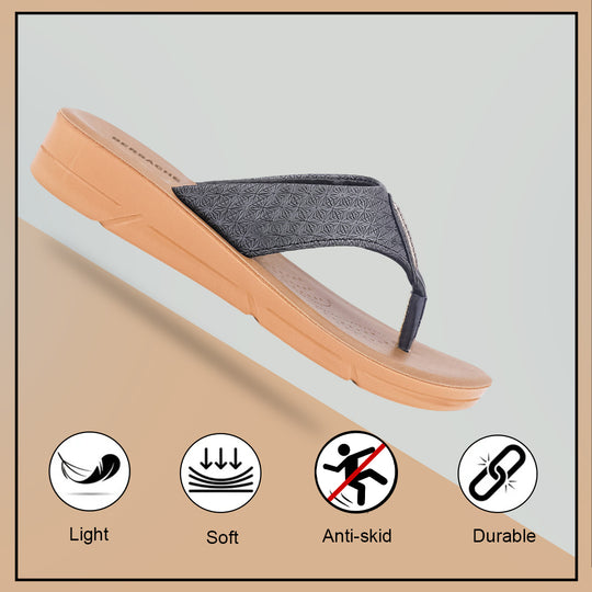 Bersache Extra Soft Classic Casual with  Regular wear with Ultra Soft & Flexibility Technology Slipper For Women's & Girl's-Black-6230