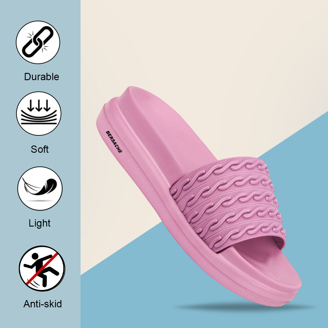 Bersache Extra Soft Classic Casual  with Regular wear with Ultra Soft & Flexibility Technology Sandals for Women's-(6337-Pink).