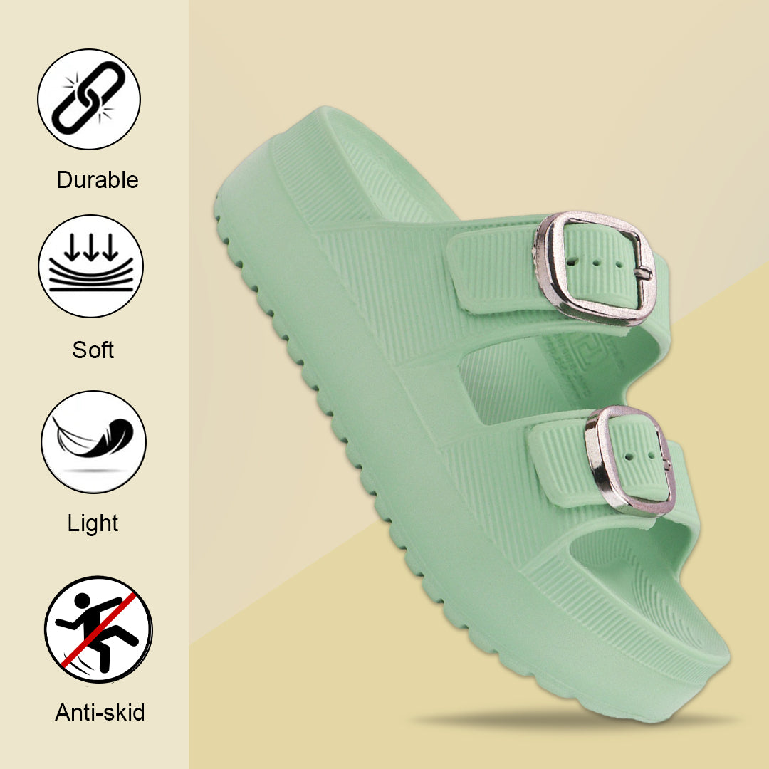 Bersache Extra Soft Classic Casual with  Regular wear with Ultra Soft & Flexibility Technology Sandal For Women's/Girl's-Green-6296.
