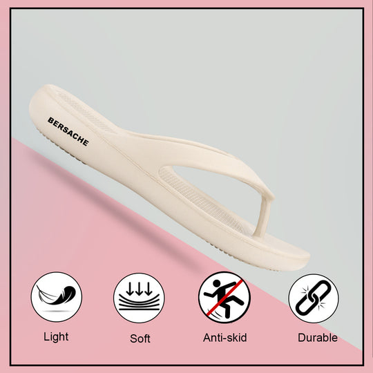 Bersache Extra Soft Classic Casual with  Regular wear with Ultra Soft & Flexibility Technology Slipper For Women's & Girl's-(6254-Beige)