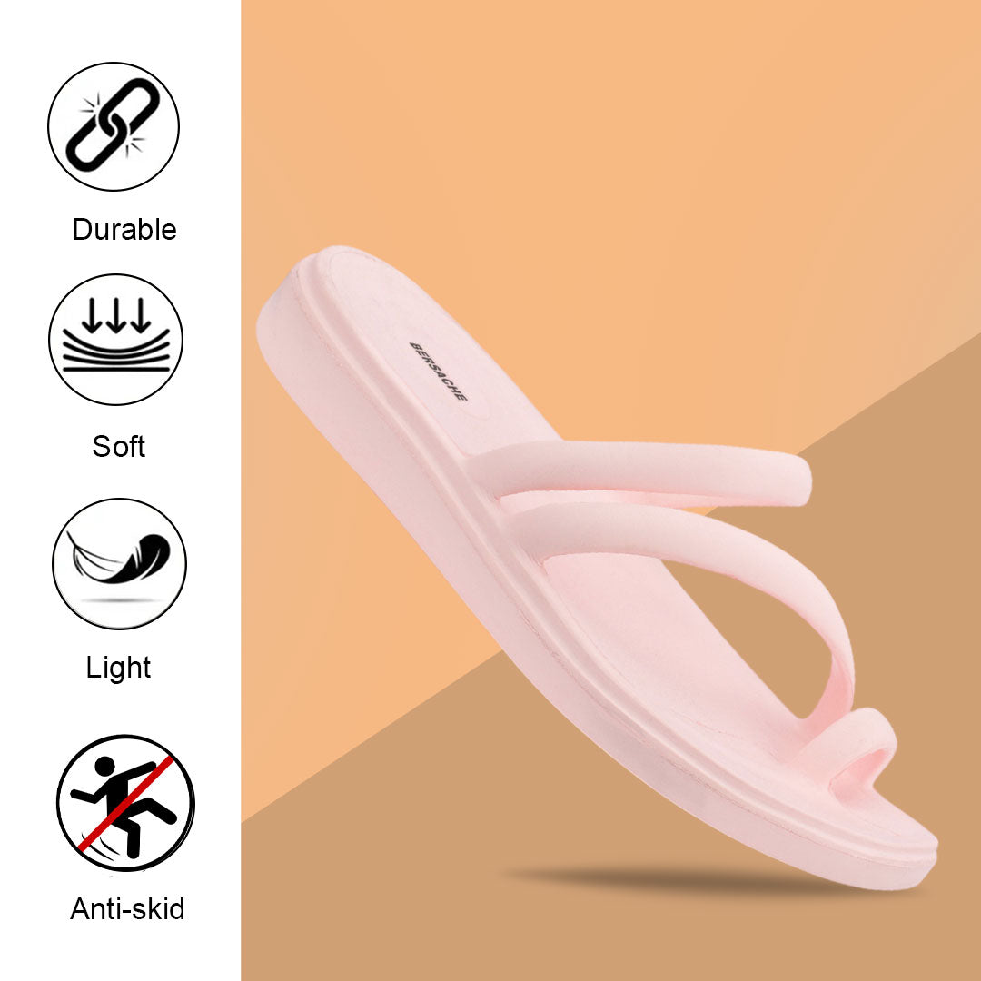Bersache Extra Soft Classic Casual  with  Regular wear with Ultra Soft & Flexibility Technology Sandal for Women's-(6305-Pink).