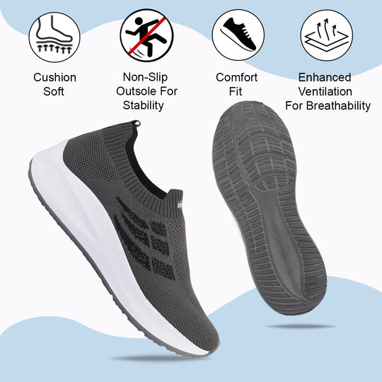 Bersache Lightweight Casual Sneaker Shoes For Men (8110-Grey)