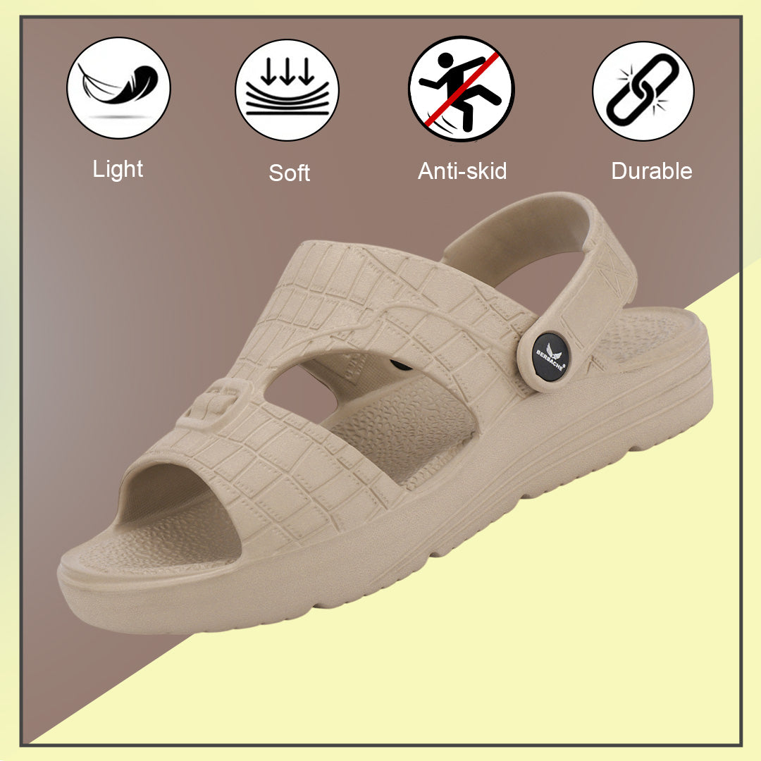 Bersache Extra Soft Classic Casual with  Regular wear with Ultra Soft & Flexibility Technology Sandal For Men's & Boy's (Beige-6272).