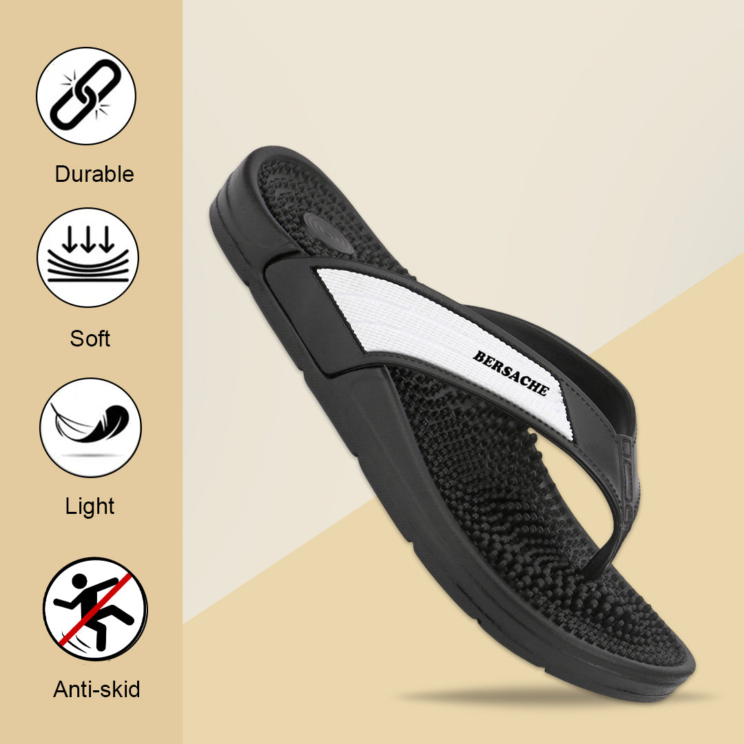 Bersache Extra Soft Classic Casual  with  Regular wear with Ultra Soft & Flexibility Technology Flip-Flop for Men's-(6335-Black).