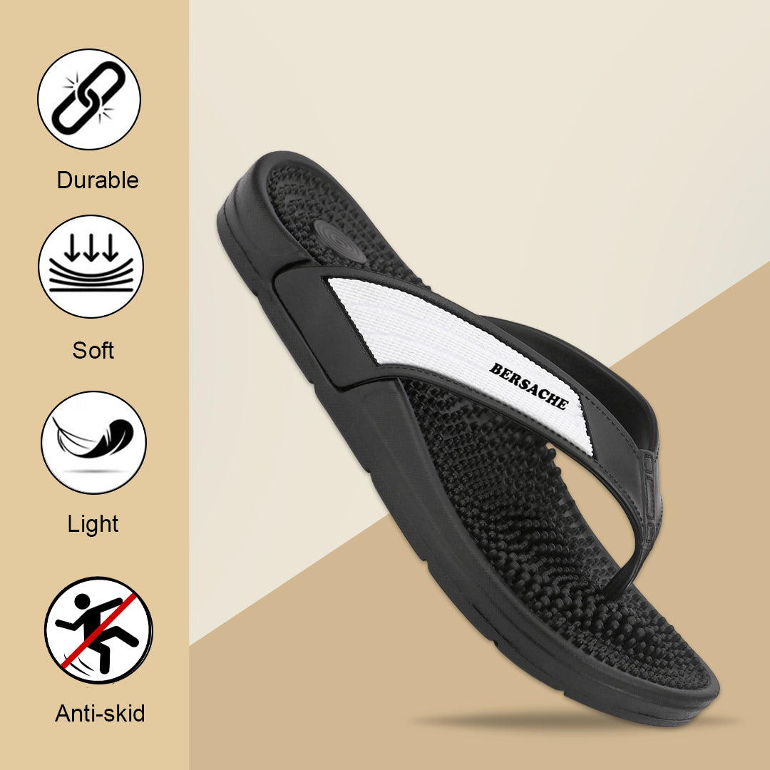 Bersache Extra Soft Classic Casual CHAPPAL with  Regular wear with Ultra Soft & Flexibility Technology  Slippers for Men's-(6335-Black).