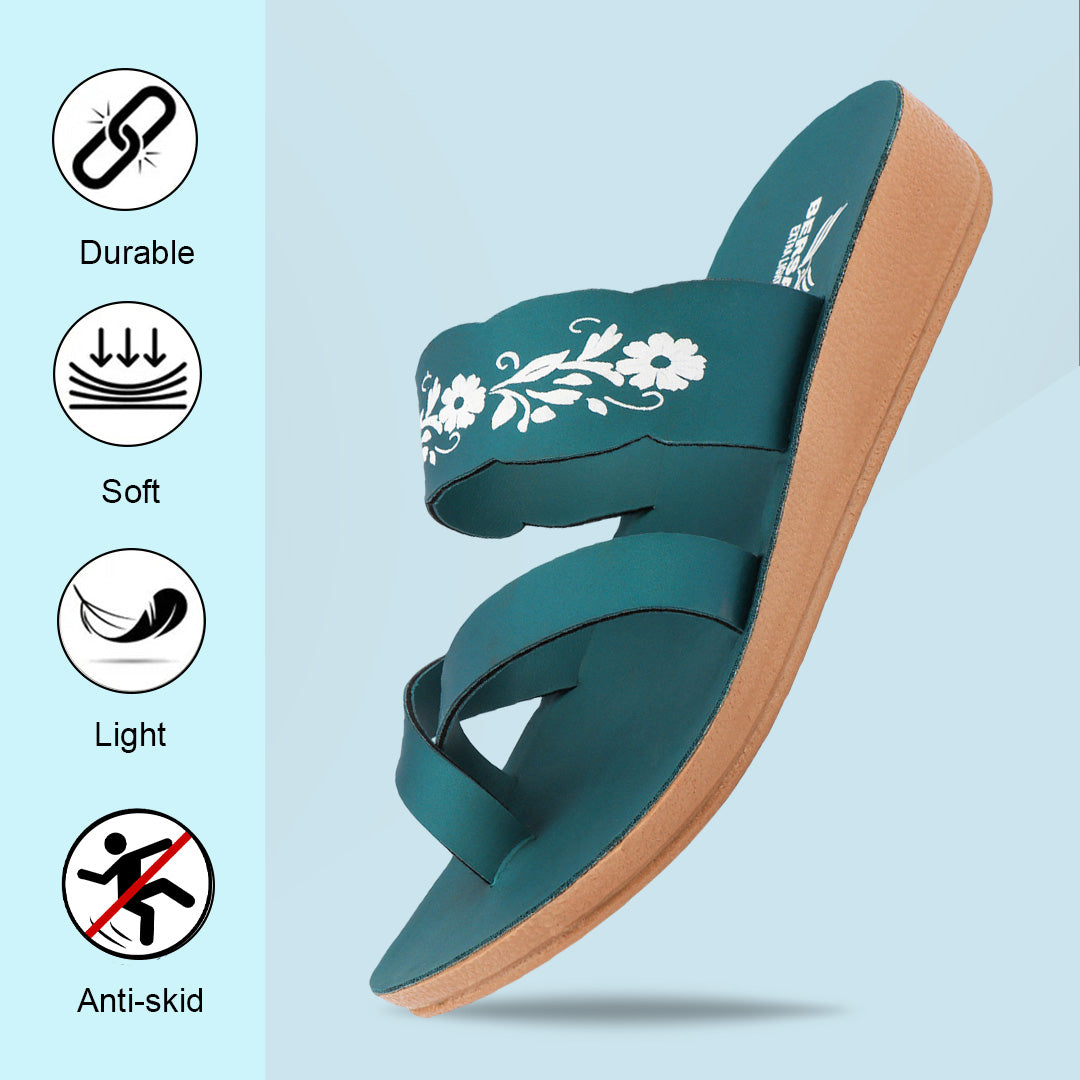 Bersache Extra Soft Classic Casual with  Regular wear with Ultra Soft & Flexibility Technology Flip-Flop for Women's & Girl's (6243-Green)