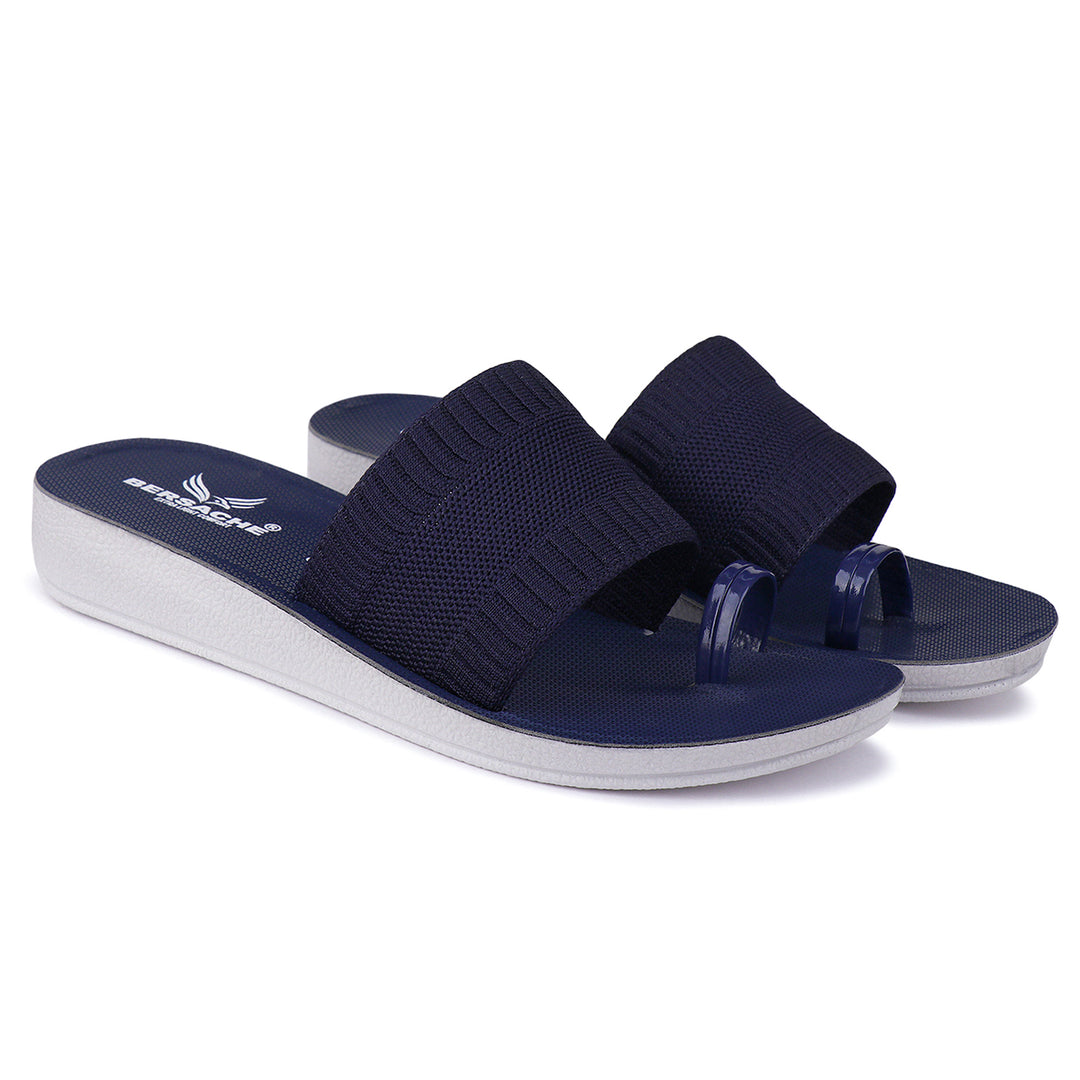 Bersache Extra Soft Classic Casual with  Regular wear with Ultra Soft & Flexibility Technology Flip Flop For Women's/Girl's-(6153-Navy)