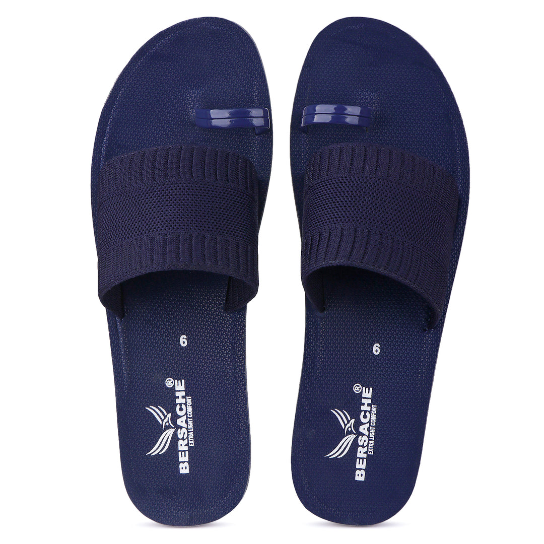 Bersache Extra Soft Classic Casual with  Regular wear with Ultra Soft & Flexibility Technology Flip Flop For Women's/Girl's-(6153-Navy)