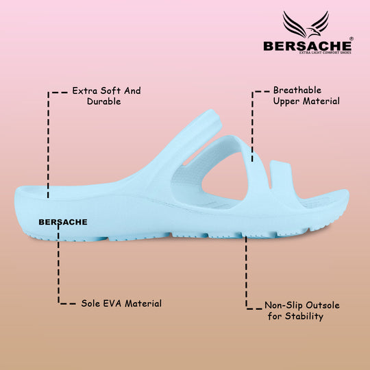Bersache Extra Soft Classic Casual with  Regular wear with Ultra Soft & Flexibility Technology Slipper For Women's & Girl's-(6249-Blue)