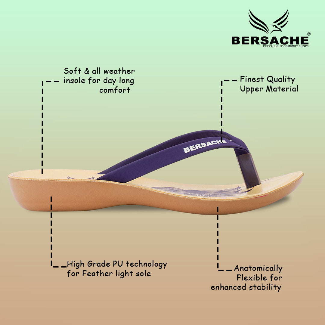 Bersache Extra Soft Classic Casual with  Regular wear with Ultra Soft & Flexibility Technology Sandal For Women's/Girl's-Purple-6247
