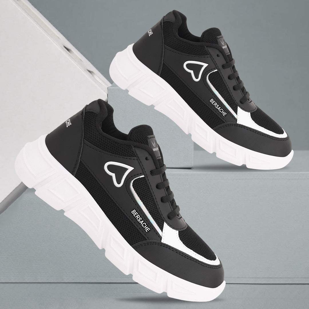 Bersache Premium Sports ,walking,Gym,cricket, Trending  Running Shoes For Women's-(8114-Black)