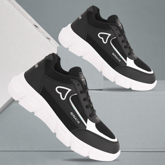 Bersache Premium Sports ,walking,Gym,cricket, Trending  Running Shoes For Women's-(8114-Black)