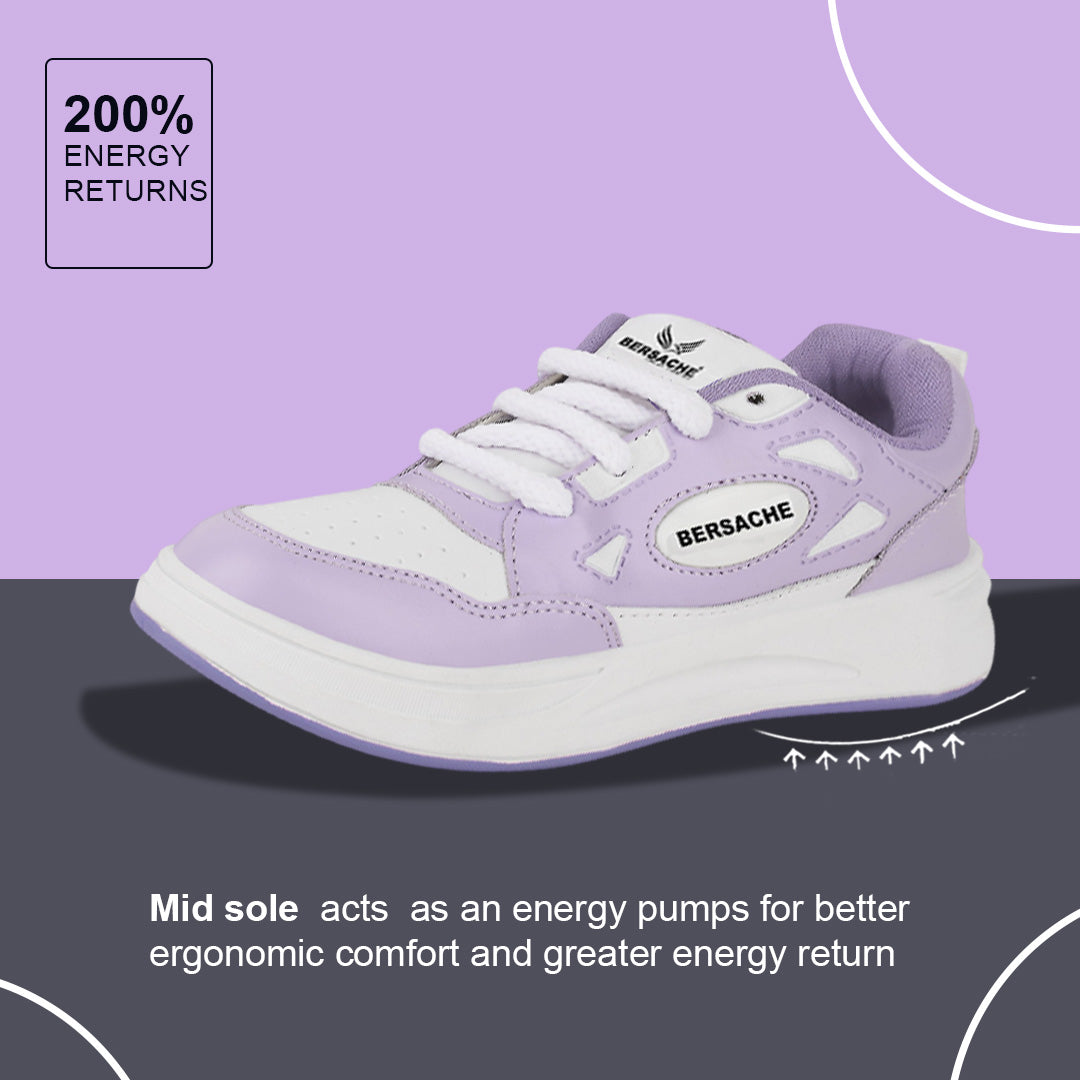 Bersache Casual Sneaker shoe for Women| Soft Cushioned Insole , Slip-Resistance Casuals For Women's-(8112-Purple)