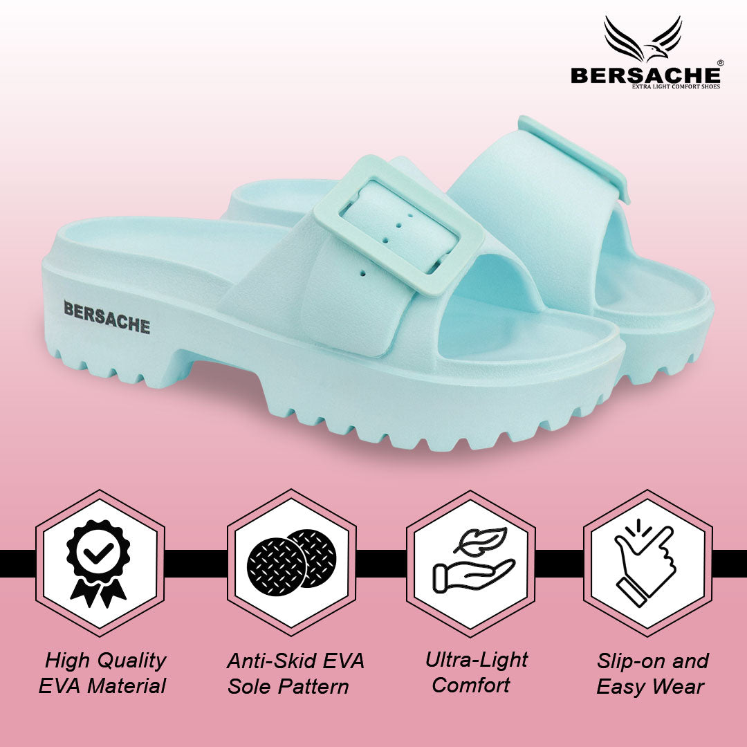 Bersache Extra Soft Classic Casual  with  Regular wear with Ultra Soft & Flexibility Technology Flip-Flop for Women's-(6306-Mint-Blue).