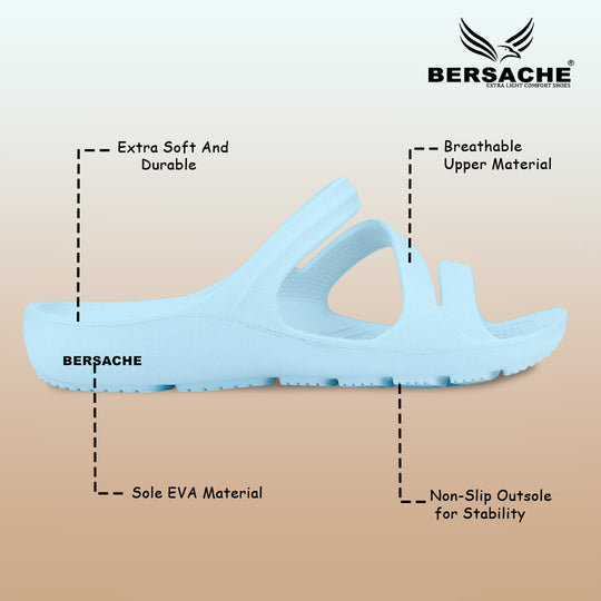 Bersache Extra Soft Classic Casual with  Regular wear with Ultra Soft & Flexibility Technology Flip-Flop for Women's & Girl's (6249-Blue)