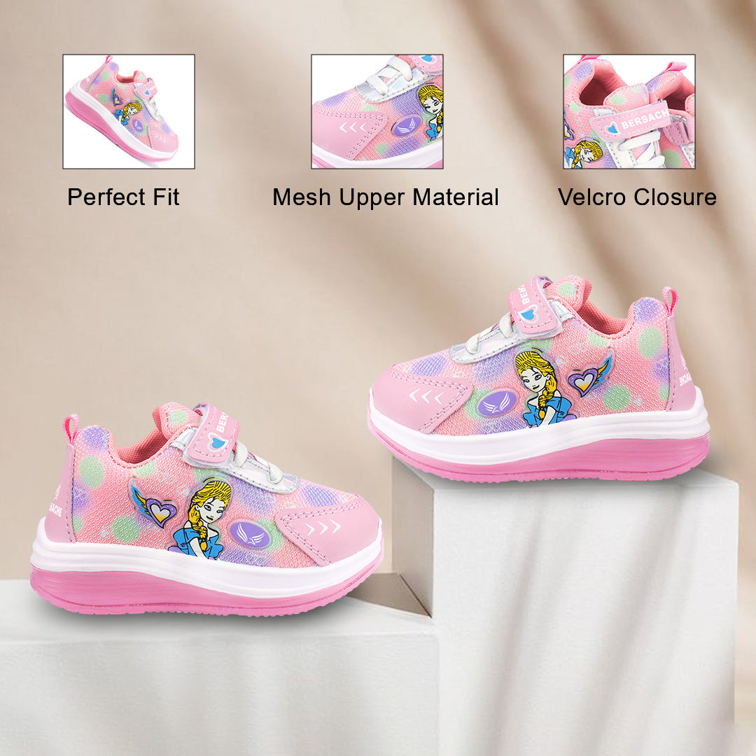 Bersache Casual Sneaker shoe for Kids|Soft Cushioned Insole,Slip-Resistance Casuals For Kids - Pink -8074.