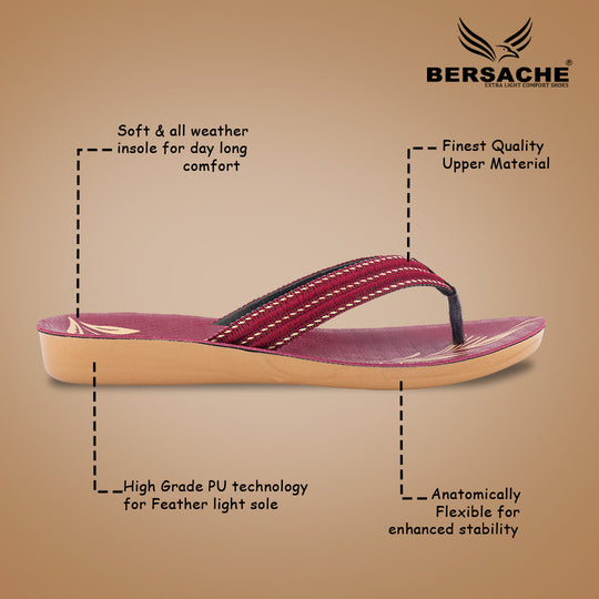 Bersache Extra Soft Classic Casual with  Regular wear with Ultra Soft & Flexibility Technology Slipper For Women's & Girl's-Pink-6231