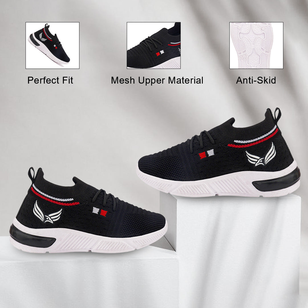 Bersache Casual Sneaker shoe for Kids|Soft Cushioned Insole,Slip-Resistance Casuals For Kids - Black -8082.