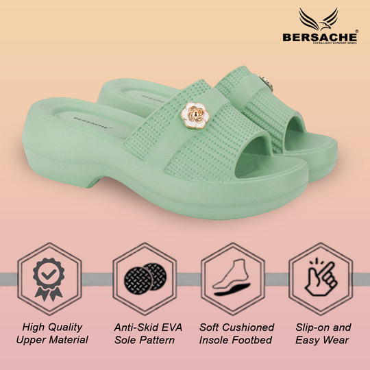 Bersache Extra Soft Classic Casual  with  Regular wear with Ultra Soft & Flexibility Technology Flip-Flop for Women's-(6293-Green)