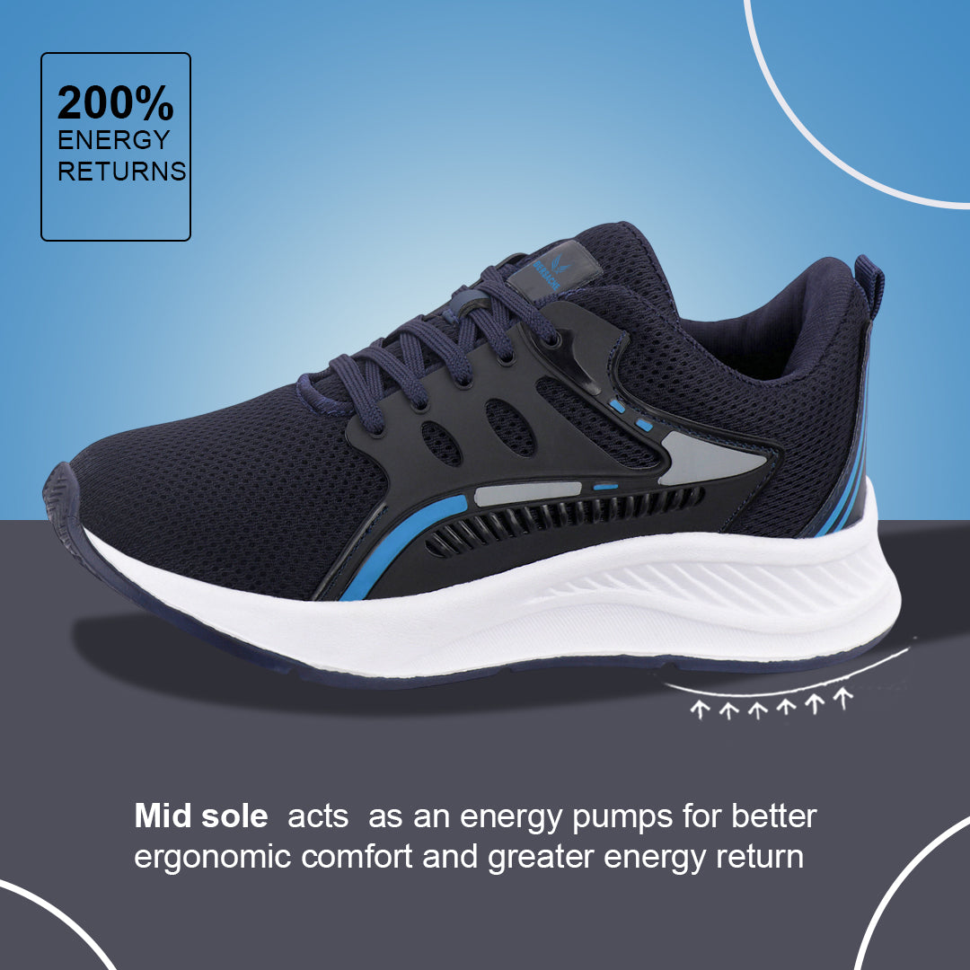 Bersache Casual Sneaker shoe for Men| Soft Cushioned Insole , Slip-Resistance Casuals For Men (Dark-Blue-8129)