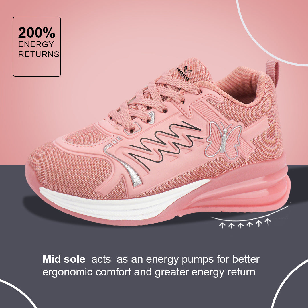 Bersache Casual Sneaker shoe for Women| Soft Cushioned Insole , Slip-Resistance Casuals For Women's-(8140-Pink)